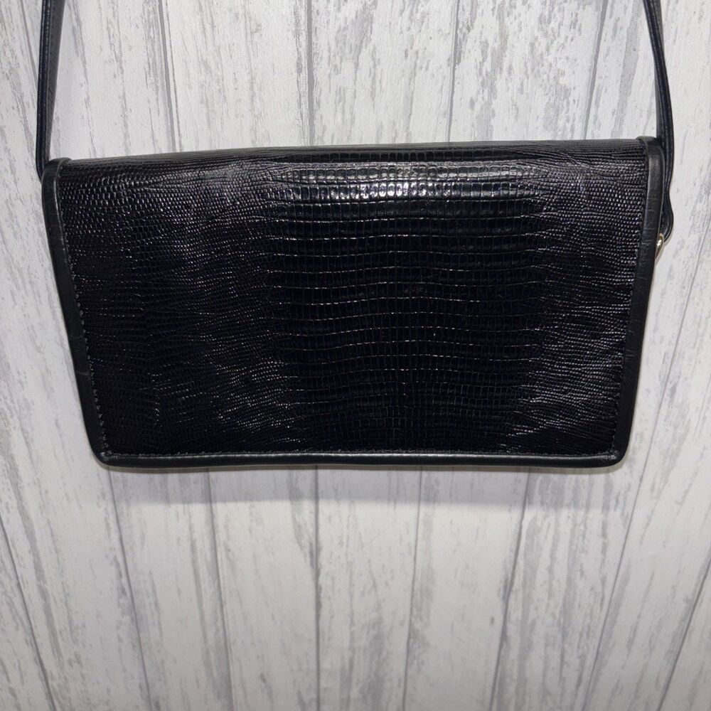 Black Roche Leather Crossbody Bag Vintage - Picture 3 of 8
